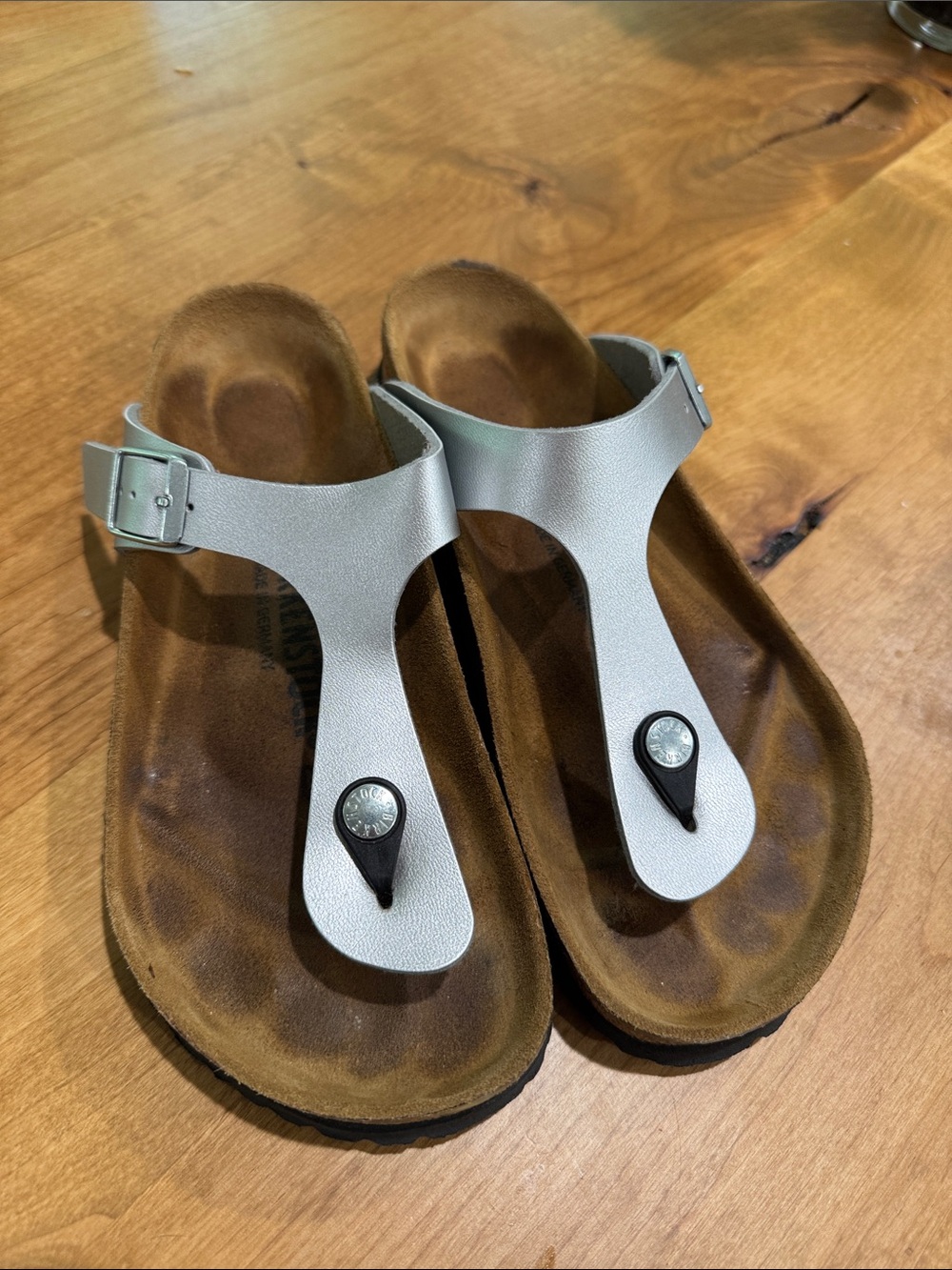 Birkenstock White T-Strap Thong Sandals
